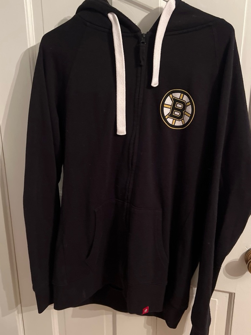 Black Boston Bruins Zip-Up Hoodie Jacket with Hood